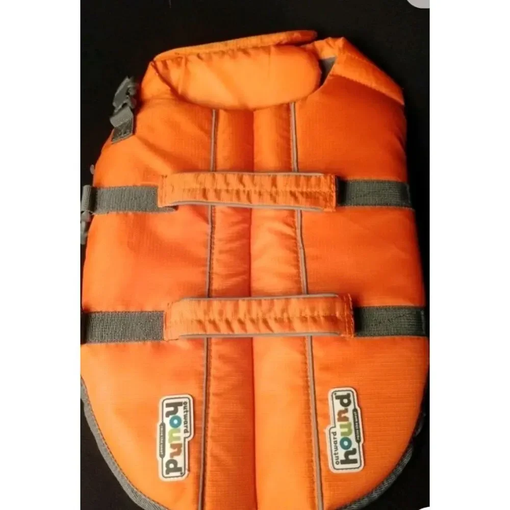 Outward Hound Granby Splash Dog Life Jacket Orange Large Water Safety Swimming